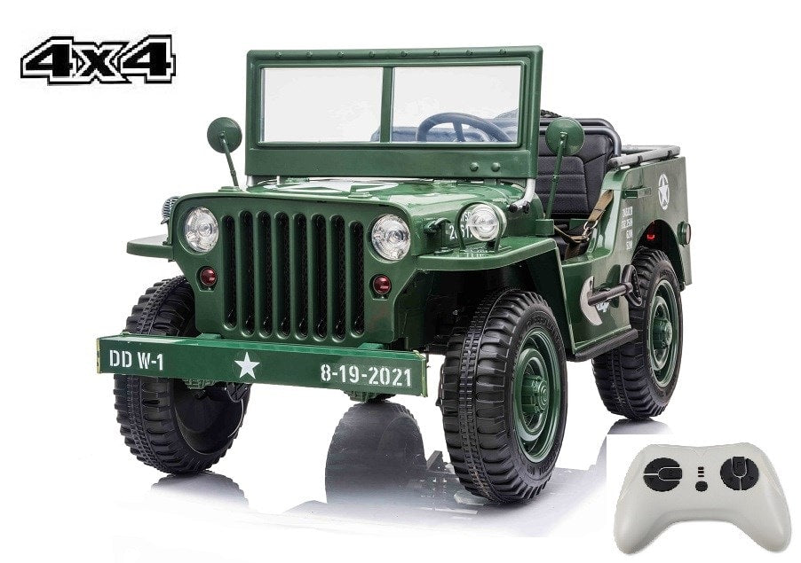 Jeep- Hotchkiss Willys Style | 24V kids 3-Seater On & Off-Road Electric UTV