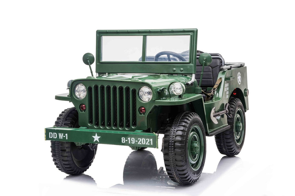 Jeep- Hotchkiss Willys Style | 24V kids 3-Seater On & Off-Road Electric UTV