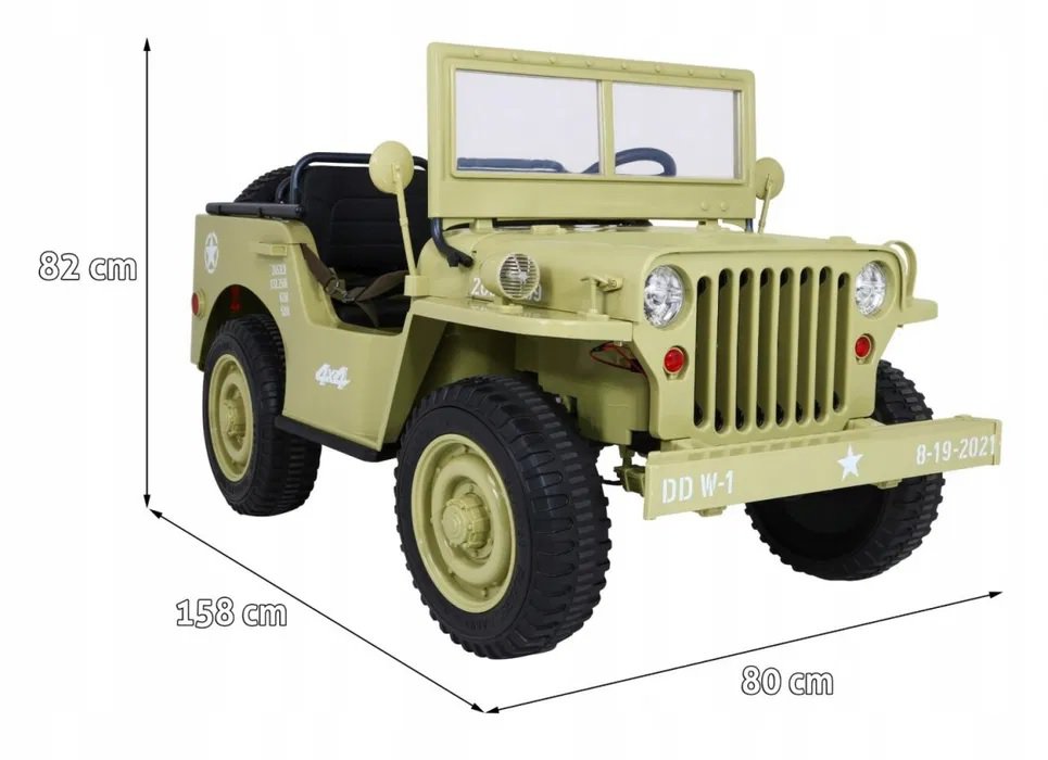 Jeep- Hotchkiss Willys Style | 24V kids 3-Seater On & Off-Road Electric UTV