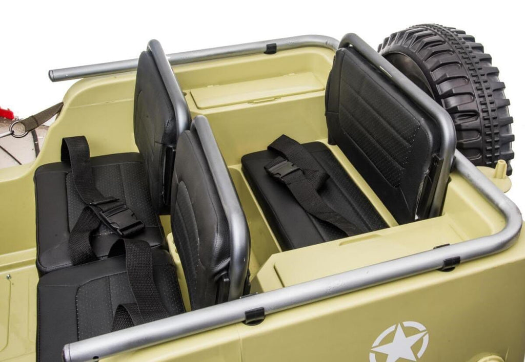 Jeep- Hotchkiss Willys Style | 24V kids 3-Seater On & Off-Road Electric UTV