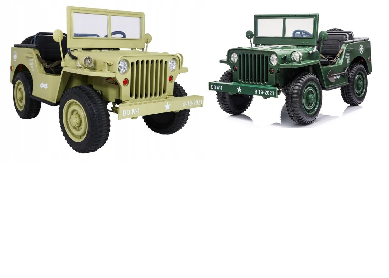 Jeep- Hotchkiss Willys Style | 24V kids 3-Seater On & Off-Road Electric UTV