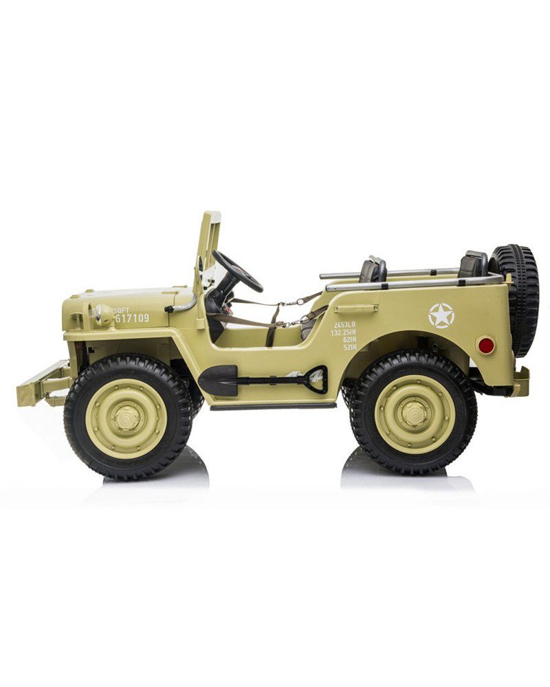 Jeep- Hotchkiss Willys Style | 24V kids 3-Seater On & Off-Road Electric UTV